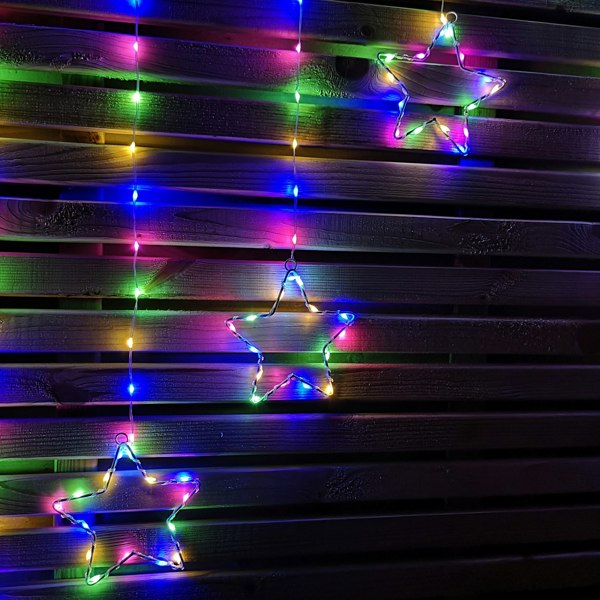 Samuel Alexander 1.2m Multi Colour LED Star Curtain Lights Christmas Decorations