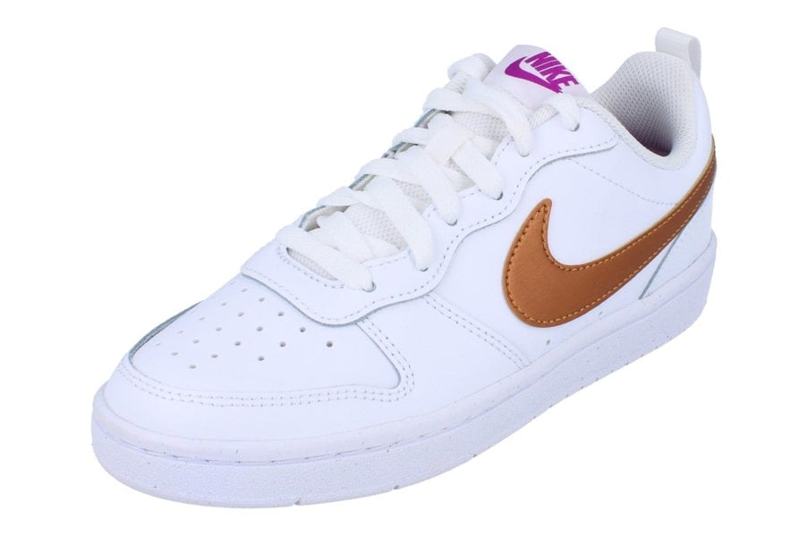 Nike Court Borough Low 2 GS Trainers Dq5979 100 - White Metallic Copper 100 - Photo 0