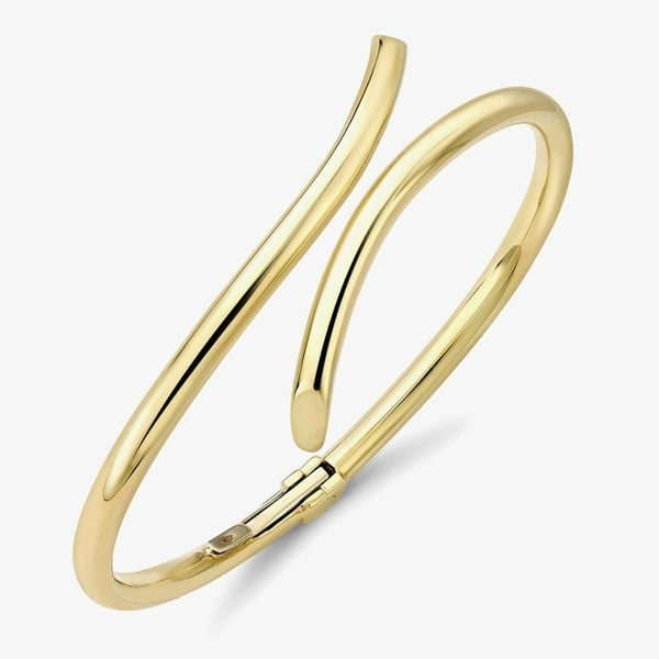 T. H. Baker 9ct Gold Plain Tube Crossover Bangle 111225127482
