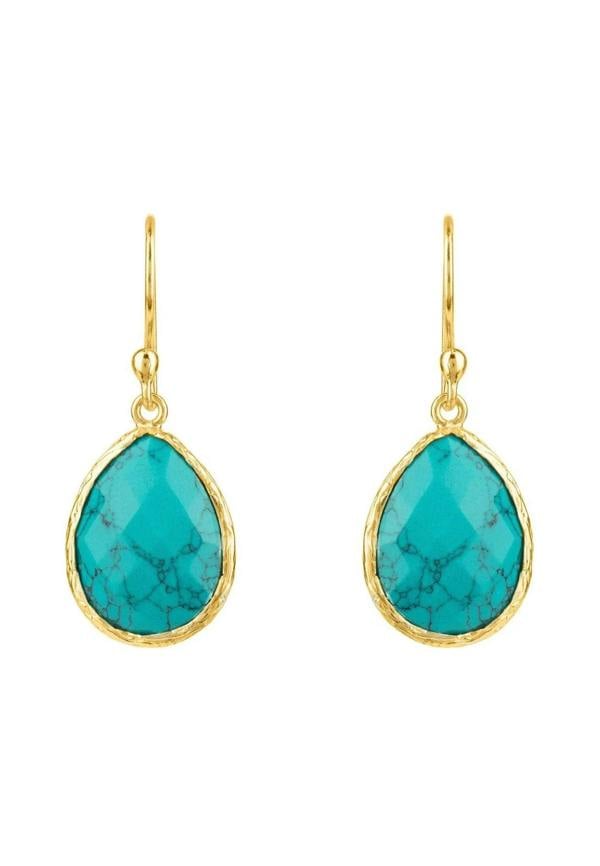 Petite Drop Earrings Arizona Turquoise Gold - LATELITA Earrings