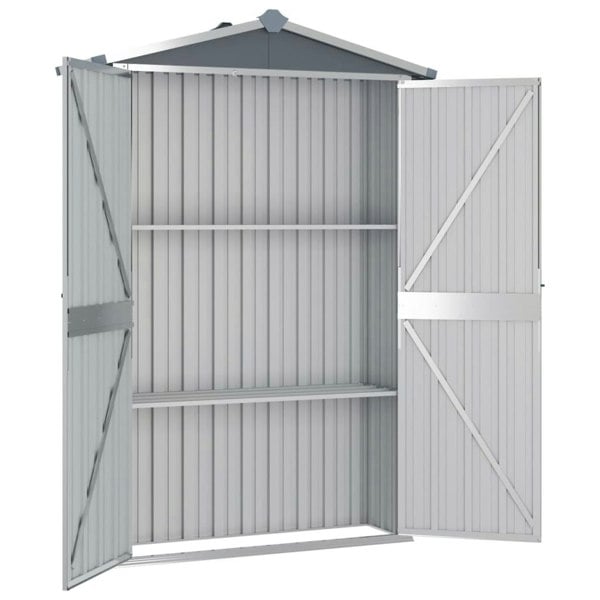 Berkfield Garden Shed Grey 116x45x175 cm Galvanised Steel