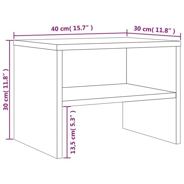 Berkfield Bedside Cabinet Grey Sonoma 40x30x30 cm Engineered Wood