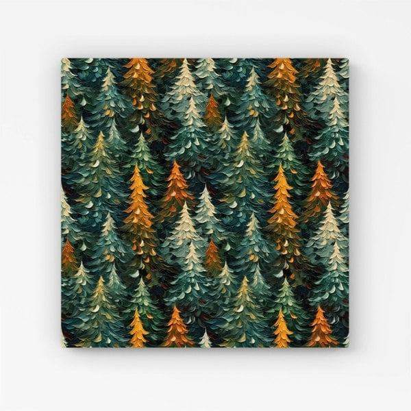 Warren Reed Impasto Style Christmas Trees Canvas