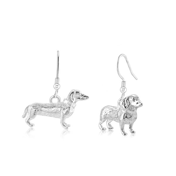 Mylee London Dachshund Silver Earrings