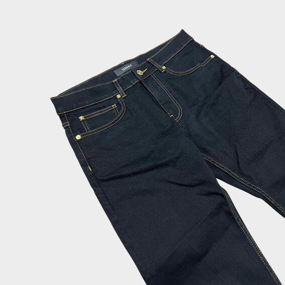 Versace Medusa Head Stretch Denim Jeans Black
