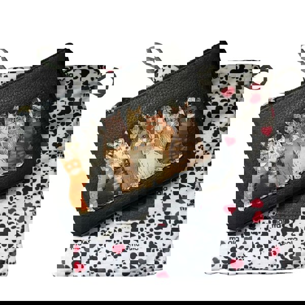 Mala Leather The Meowfia Cats Leather RFID Coin & Card Purse