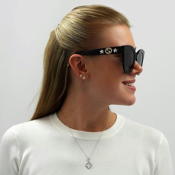 Gucci Sunglasses GG0208S 001 Black Grey Gradient