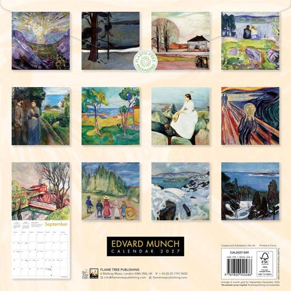 Edvard Munch Calendar 2027, Wall Calendars, Month To View, Art, Gift