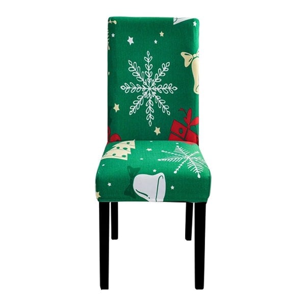Anyseat Green Big Leaf Snowflakes Elastic Chair Cover for Dining Room