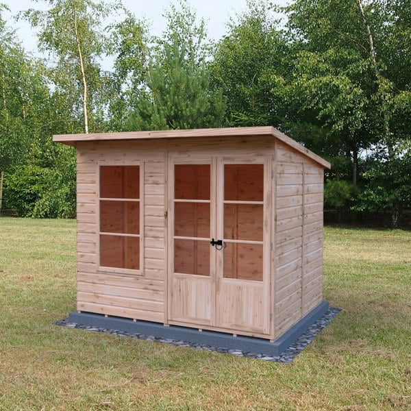 Shire 8x6 Dahlia Pent Summerhouse 12mm Shiplap interlock cladding