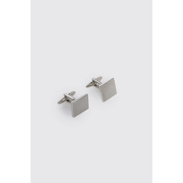 Limehaus Silver Square Textured Cufflinks