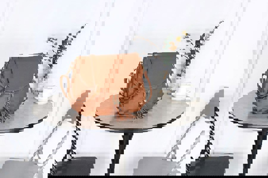 Pluspup Tassel Flap Shoulder Bag with Adjustable Strap and Inner Pocket