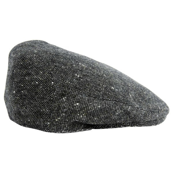 Gamble & Gunn Dolton Molloy & Sons Irish Donegal Tweed British Made Charcoal Grey Flat Cap