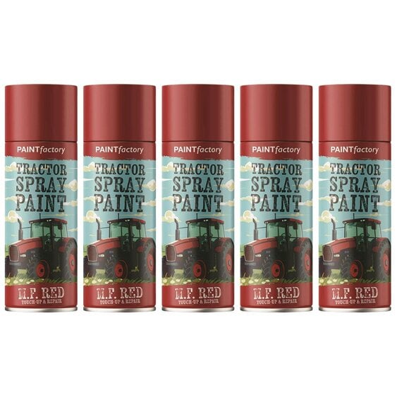 Paint Factory 5X - Tractor Spray Paint Massey Ferguson Red 400ml