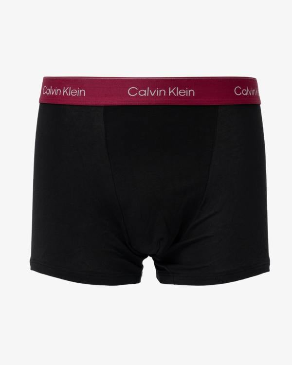 Calvin Klein 3 Pack Icon Cotton Stretch Mens Relaxed Fit Trunks - red waisteband
