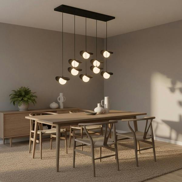 Emibig RITUAL Pendant lamp 9 x G9 Black with White Shade