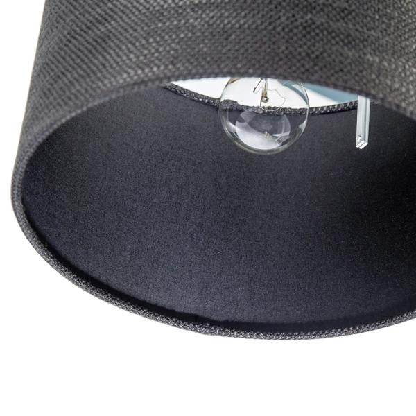 Designer Bobbled and Textured Linen Lamp Shade in Graphite Black Image 5
