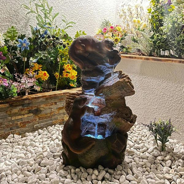 Tranquillity Water Features Curious Otters Animal Animal Fountain Water Feature