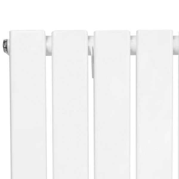 Flat single column radiator in sleek white finish, featuring smooth, flat panels and visible valve for easy installation