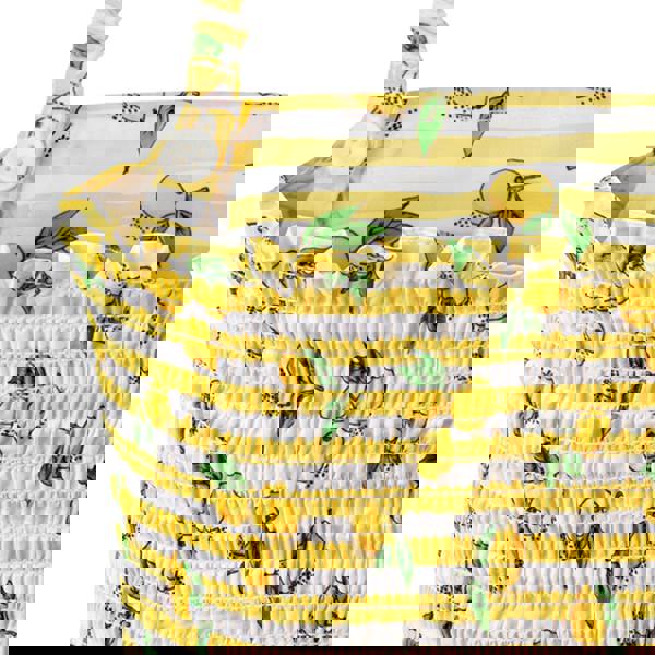 Rachel Riley Lemon Stripe Ruched Swimsuit