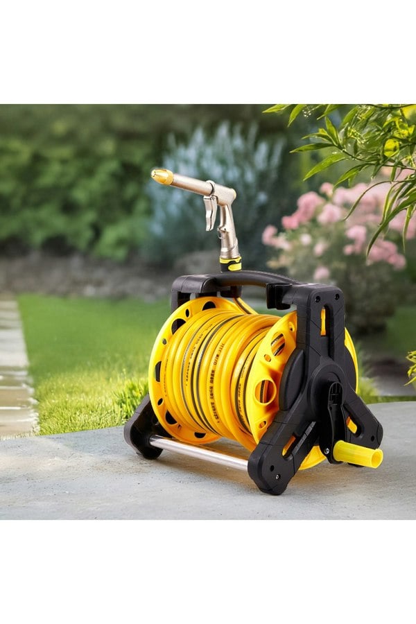 Living and Home 35m Portable Garden Watering Hose Reel Set