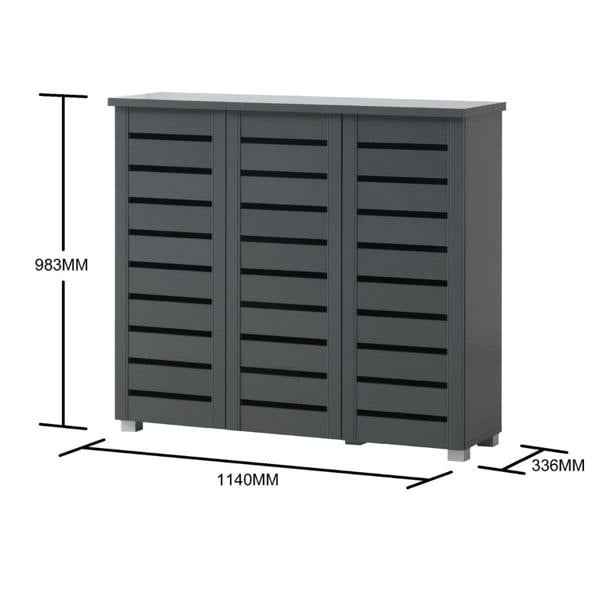Timber Art Design 5 Tier Shoe Storage Cabinet 3 Door Cupboard Stand Rack Unit