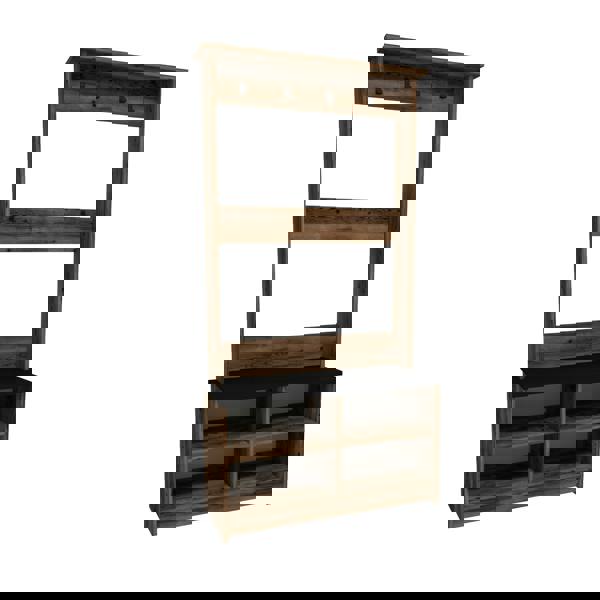 Destina Home Amelia Modern Hallways Coat Rack with 4 Shelves & Metal Hooks