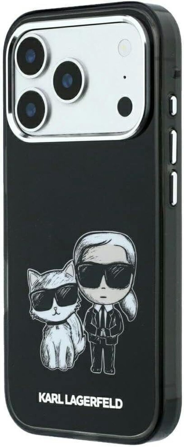 Karl Lagerfeld Smooth PU Leather Case with Sketch Print and MagSafe for iPhone 17/18 Pro 6.3" Black - KLHMP18L6PWKCIDK
