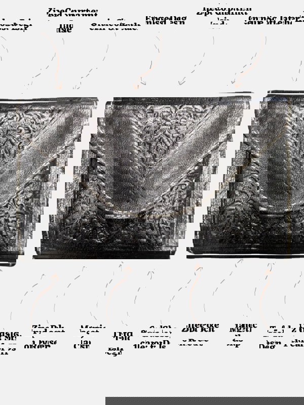 Berber Leather Small Leather Tri-Fold Purse Black