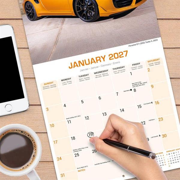 Porsche Calendar 2027, Wall Calendars, Month To View, Transport, Gift