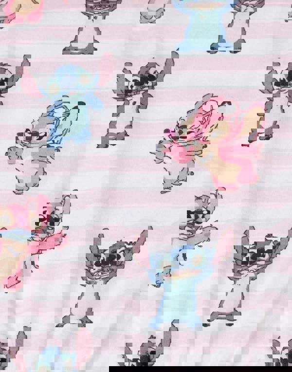 Disney Lilo & Stitch Girls Pink Multi Character AOP Sleeveless Playsuit