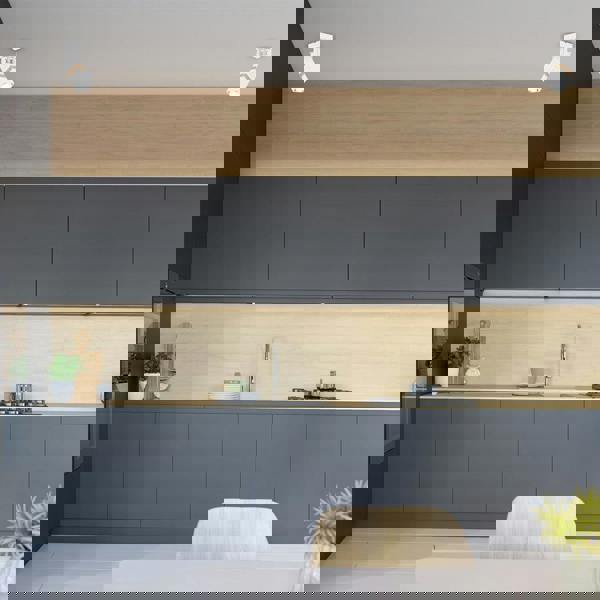 Milagro Vidar Hand Made Spot Lamp Black With Natural Wood Cuboid