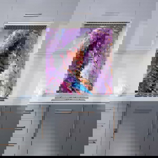 Warren Reed - Designer Purple Rain Tribute to Prince Kitchen Splashback