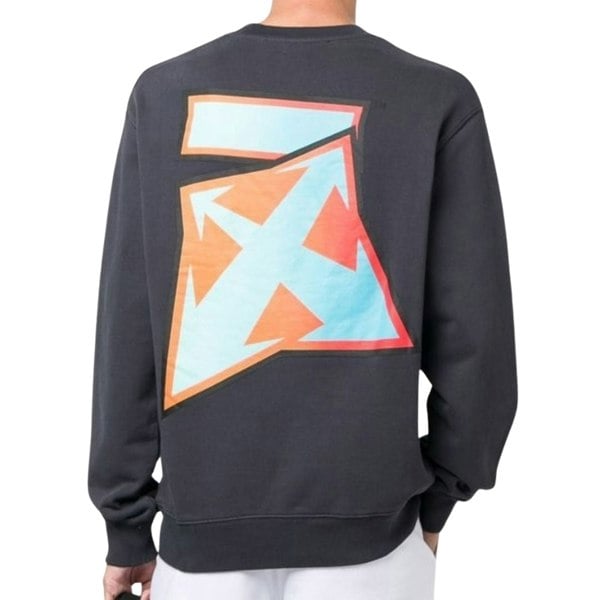 Off-White Thunder Skate Fit Crewneck Navy Blue Sweatshirt XS