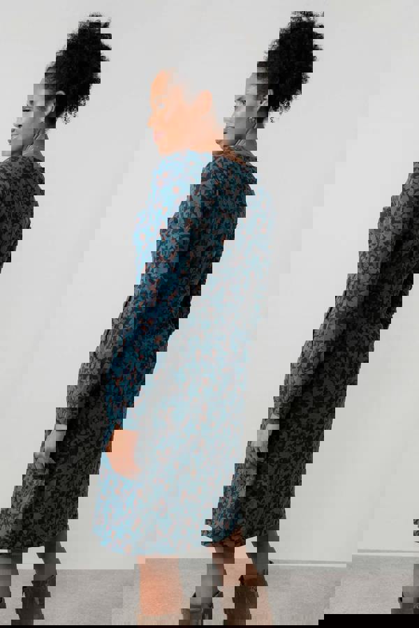 Lily & Me Halmore Long Sleeve Jersey Dress Navy