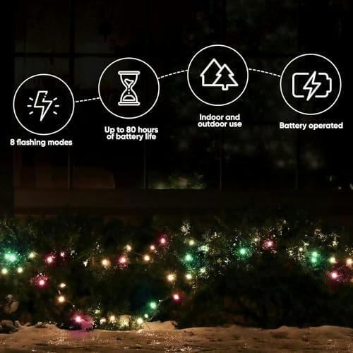 30cm Red Wooden LED Tree Tabletop Centrepiece Christmas Holiday Home décor with 20 Warm white LEDs Green Star image 4