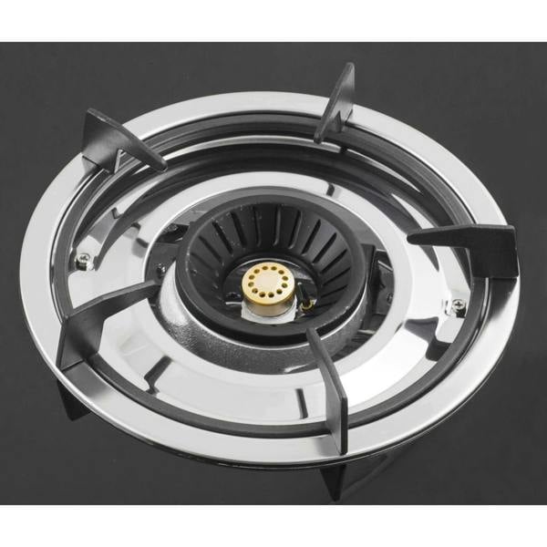 NJ NGB-S2 Black Glass Gas Stove 2 Burners Hob with Brass Cap LPG
