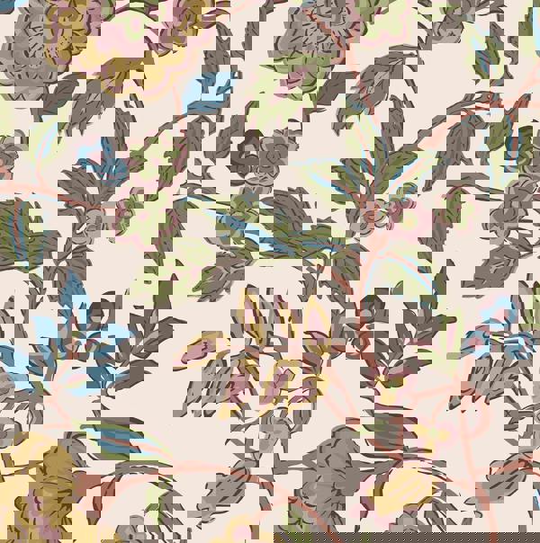 Joules Scot Floral Wallpaper - Cream/Multi - 10m