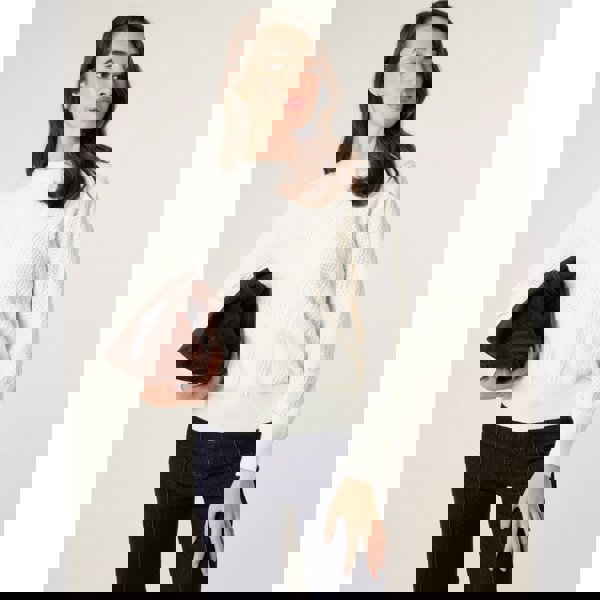 Blue Vanilla Argyle Texture Knit Jumper