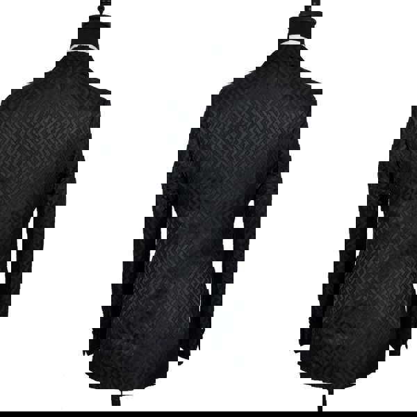 David WeJ Alfredo Retro Pattern Velvet Peak Lapel Tuxedo - Black