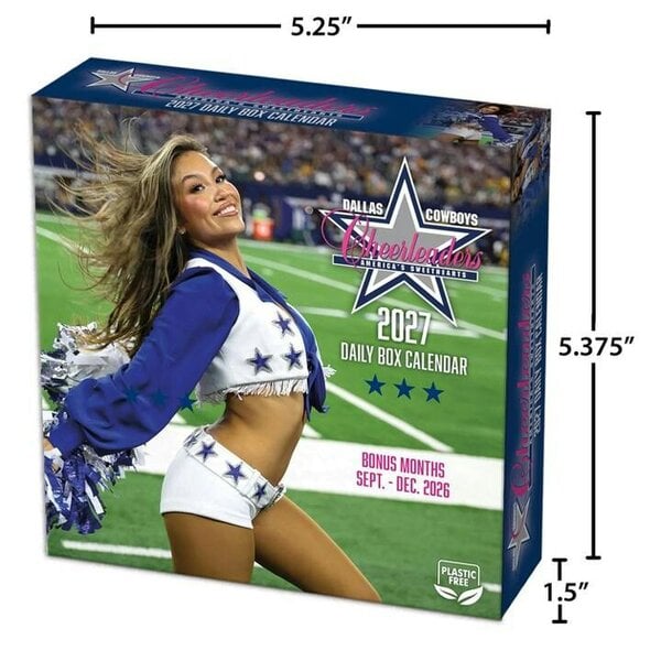 NFL Dallas Cowboys Cheerleaders Sideline Desk Calendar 2027, Desk Calendars, Day To View, Sports, Gift