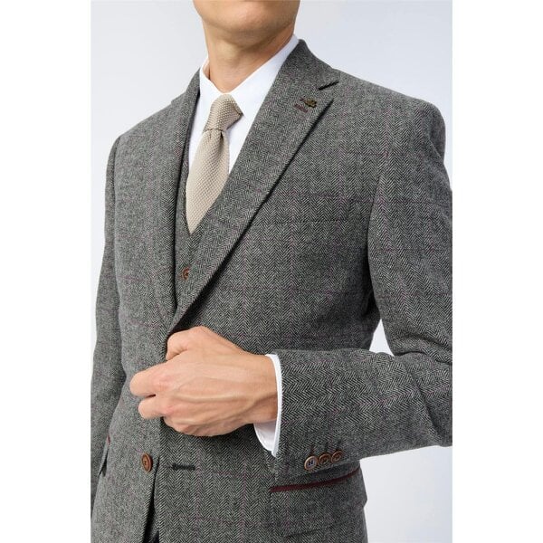Antique Rogue Tailored Fit Jace Grey Berry Tweed Jacket