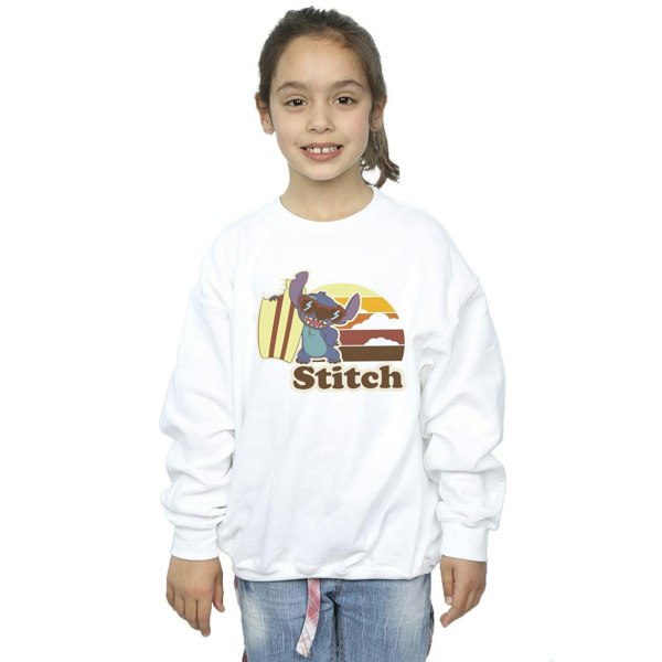 Disney Girls Lilo And Stitch Bitten Surfboard Sweatshirt - White