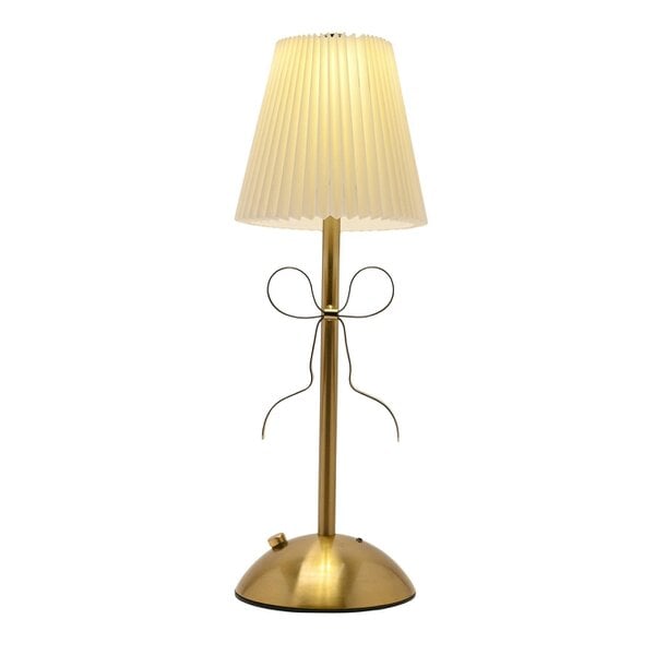 Hestia Brass Bow LED Rechargeable Touch Lamp