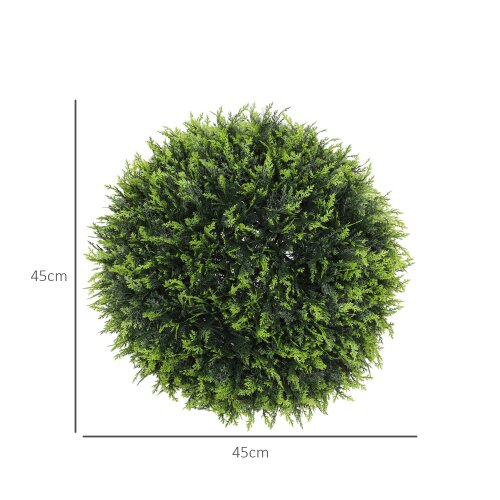 Wyld Haus Zilolo Set Of 2 Artificial UV Resistant Topiary Ball Plants H8 45cm Green