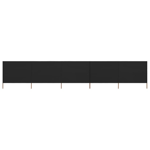 Berkfield 5-panel Wind Screen Fabric 600x120 cm Black