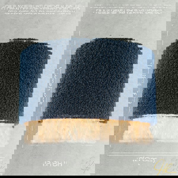 Midnight Blue Wool Lamp Shade with Ivory White Hanging Fabric Tassels Image 6