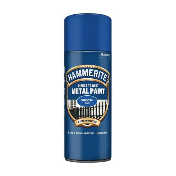 Hammerite 4X Hammerite Smooth Blue Spray Paint 400ml