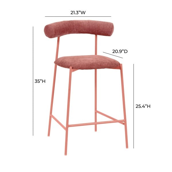 Furniture Edit Liliana Mauve Velvet Counter Bar Stool