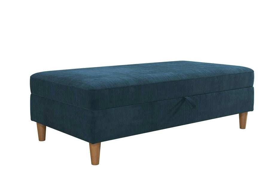 Dorel Home Hartford ottoman with storage in chenille blue